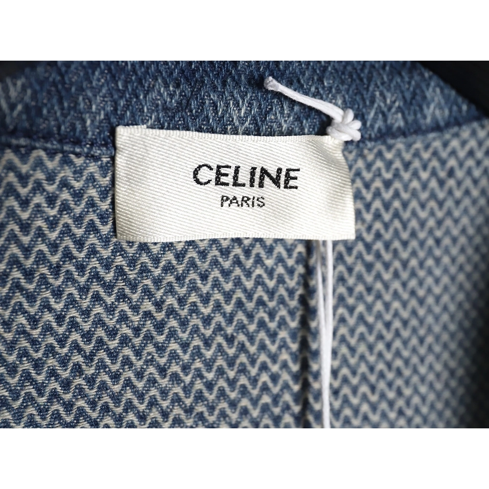 Celine Arc de Triomphe logo denim shirt,Cheap Replica Reps Celine