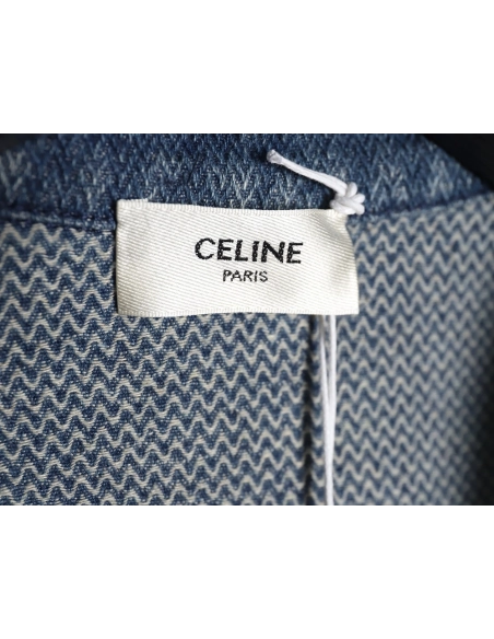Celine Arc de Triomphe logo denim shirt,Cheap Replica Reps Celine
