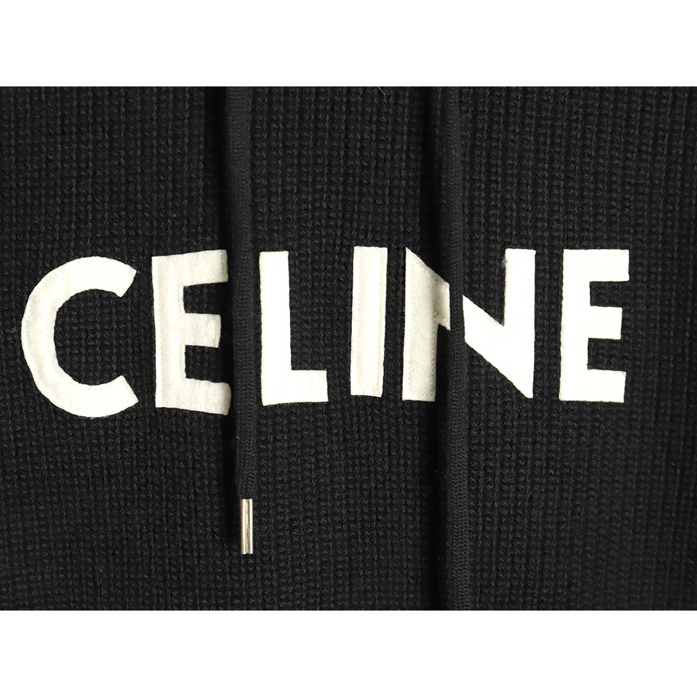 Celine felt lettering hooded sweater TSK1,Cheap Replica Reps Celine