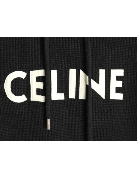 Celine felt lettering hooded sweater TSK1,Cheap Replica Reps Celine