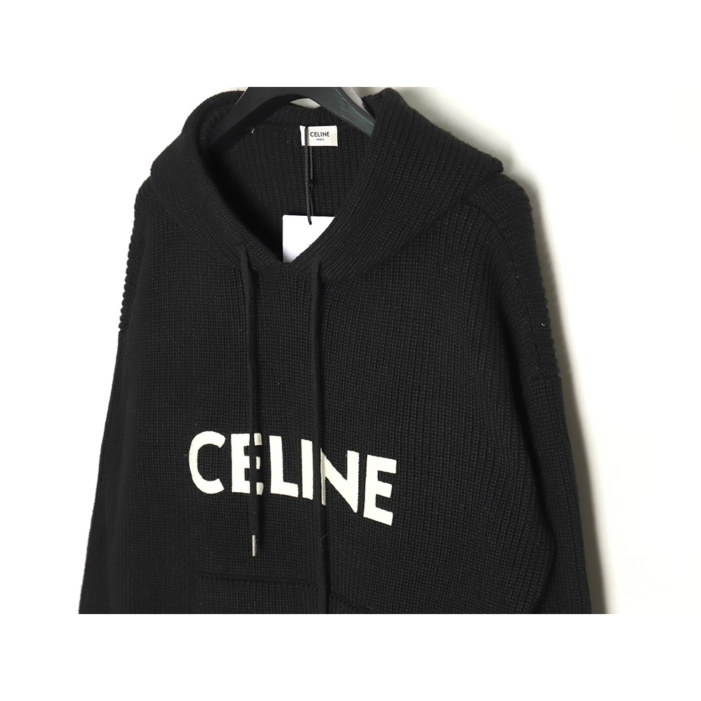 Celine felt lettering hooded sweater TSK1,Cheap Replica Reps Celine