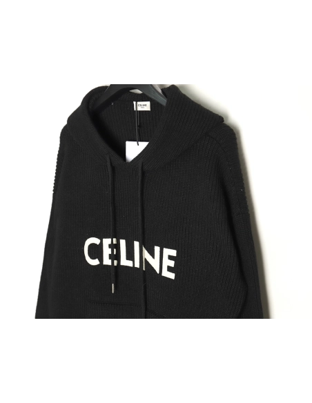 Celine felt lettering hooded sweater TSK1,Cheap Replica Reps Celine