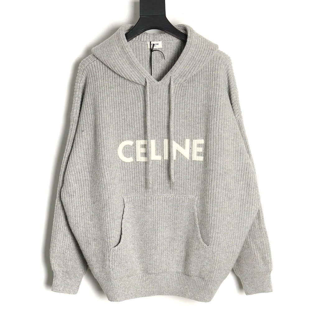 Celine felt lettering hooded sweater,Cheap Replica Reps Celine