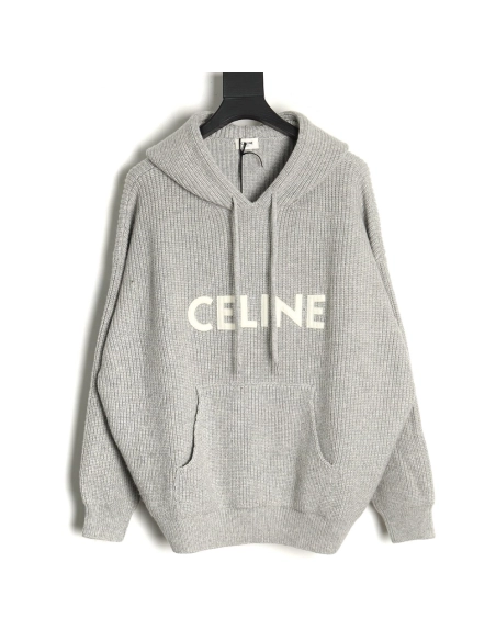 Celine felt lettering hooded sweater,Cheap Replica Reps Celine