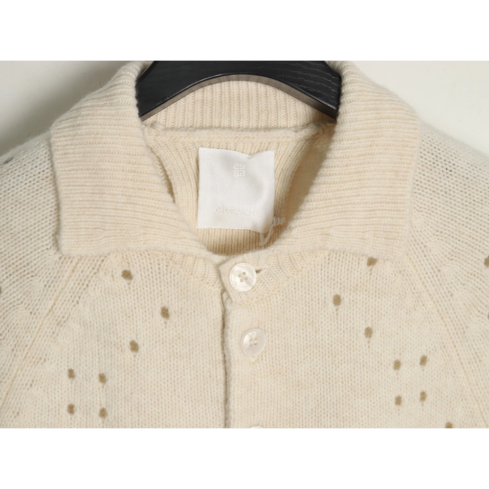 Givenchy cutout wool lapel sweater SL,Cheap Replica Reps Givenchy