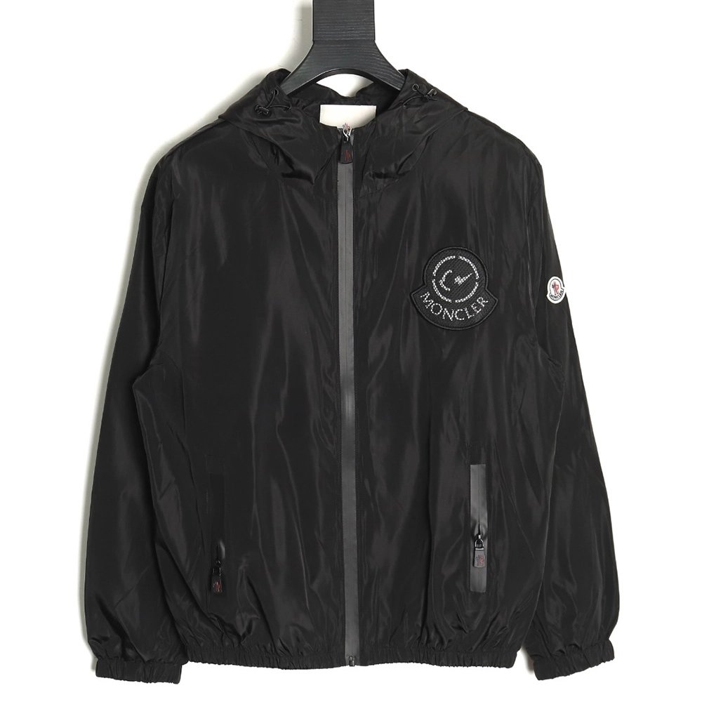 Moncler embroidered sticker nylon zipup sun protection jacket,Cheap Replica Reps Moncler