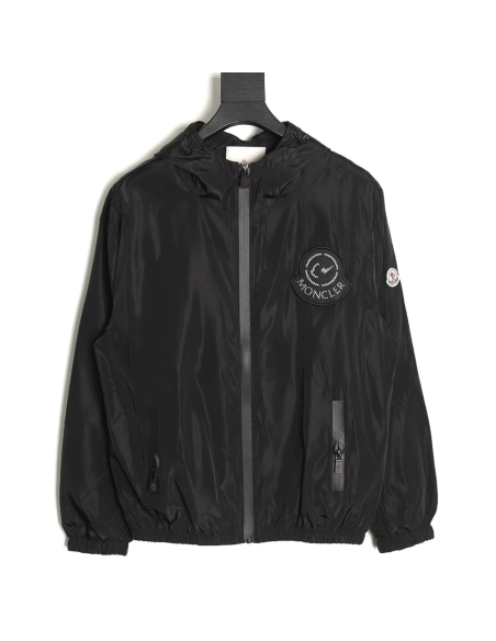 Moncler embroidered sticker nylon zipup sun protection jacket,Cheap Replica Reps Moncler