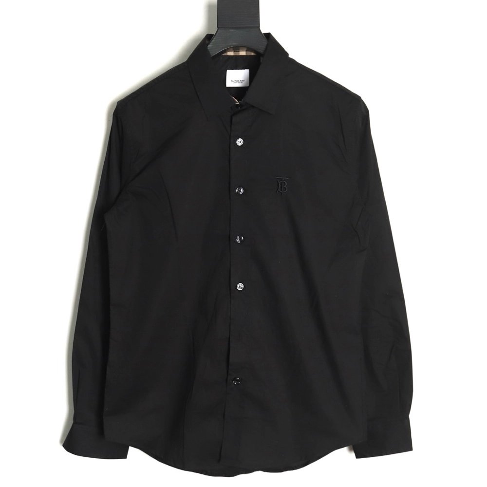 Burberry Check cuffs embroidered logo shirt TSK1,Cheap Replica Reps Burberry