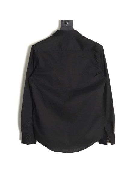 Burberry Check cuffs embroidered logo shirt TSK1,Cheap Replica Reps Burberry