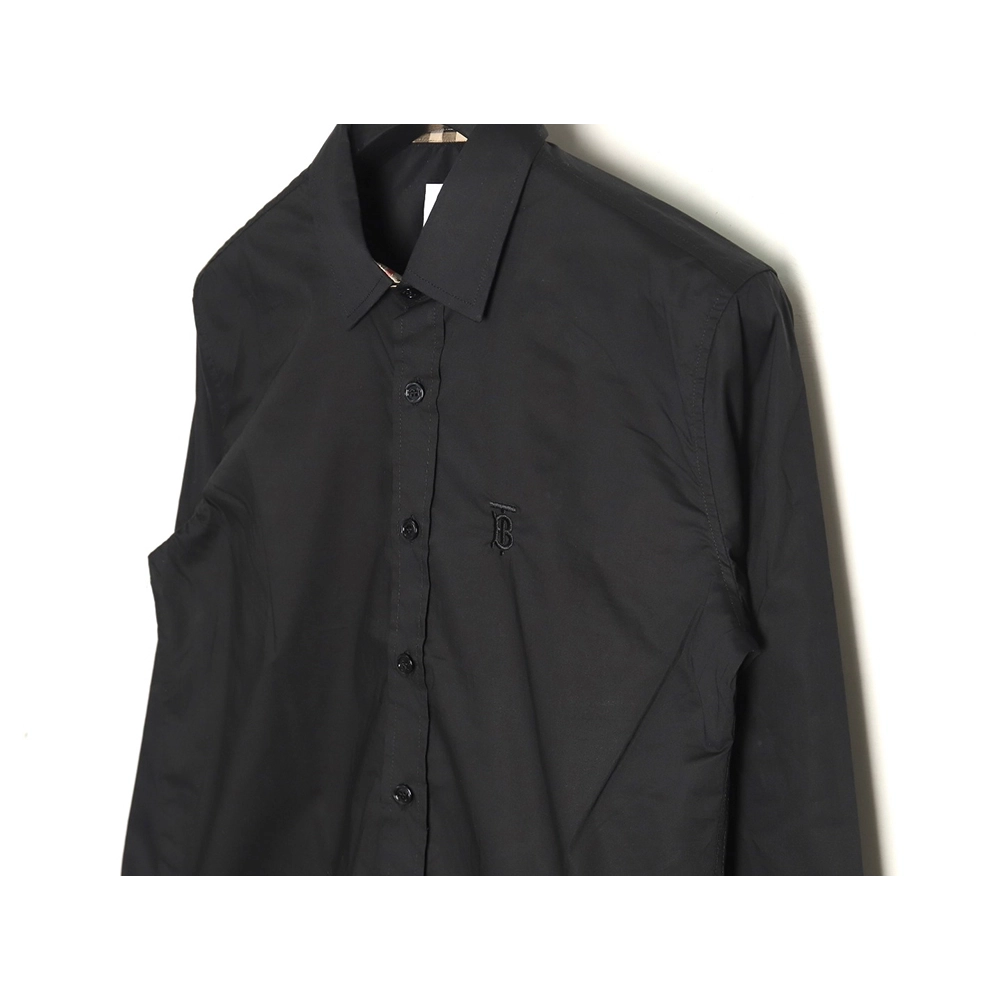 Burberry Check cuffs embroidered logo shirt TSK1,Cheap Replica Reps Burberry