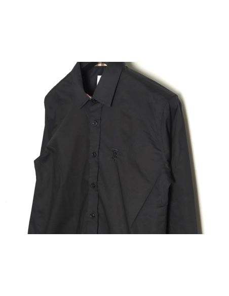 Burberry Check cuffs embroidered logo shirt TSK1,Cheap Replica Reps Burberry