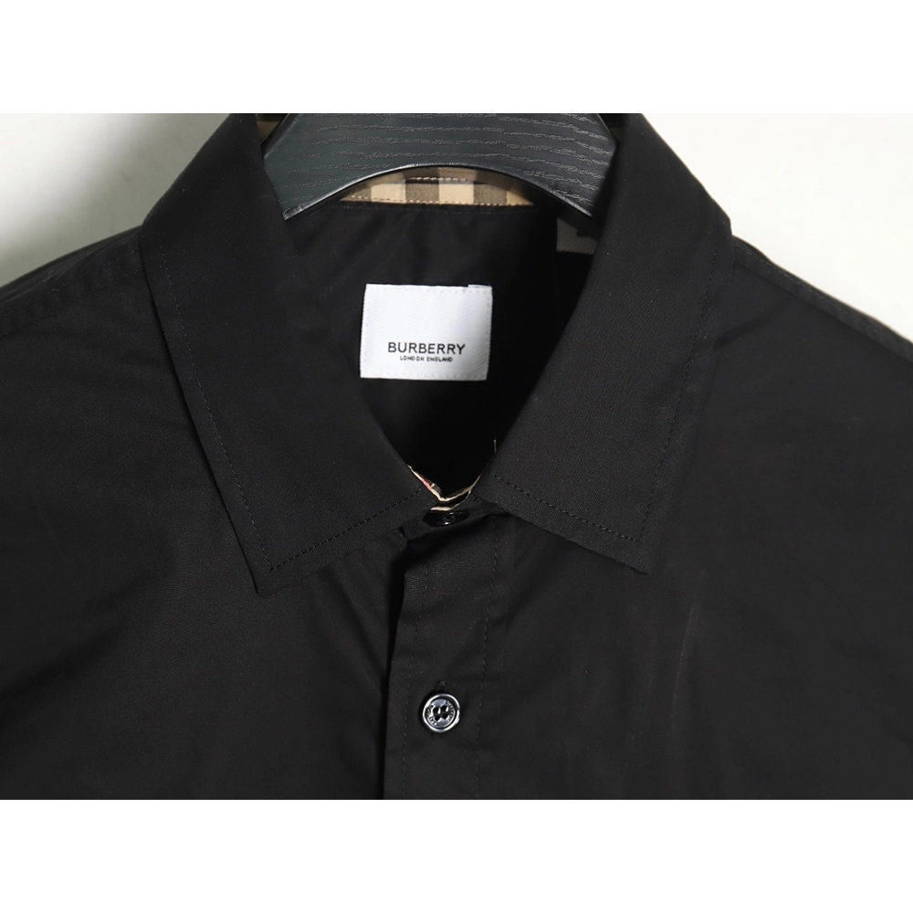 Burberry Check cuffs embroidered logo shirt TSK1,Cheap Replica Reps Burberry
