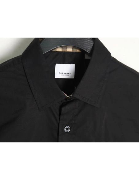 Burberry Check cuffs embroidered logo shirt TSK1,Cheap Replica Reps Burberry