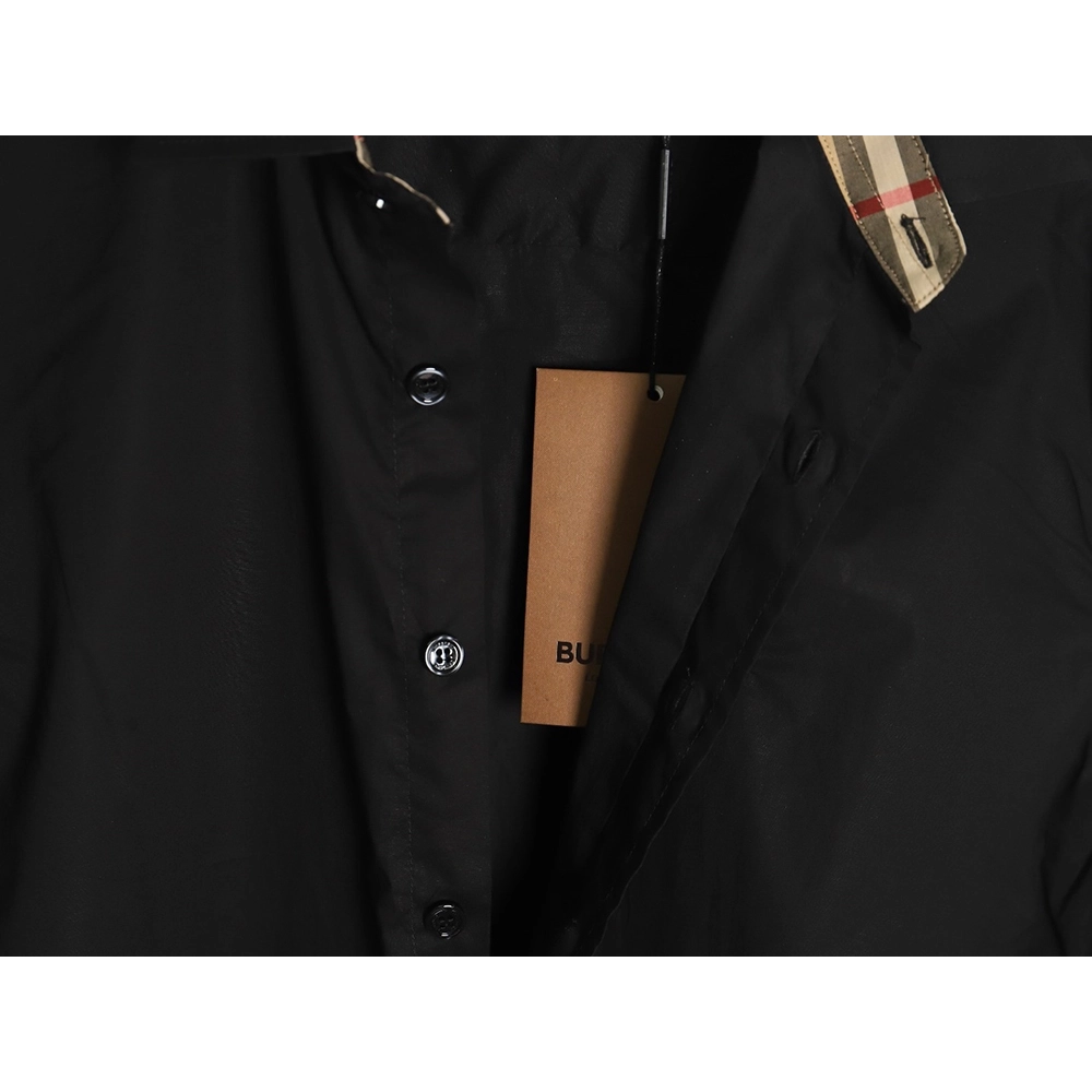 Burberry Check cuffs embroidered logo shirt TSK1,Cheap Replica Reps Burberry