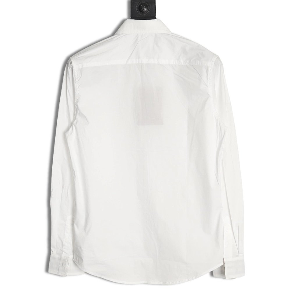 Burberry Check cuffs embroidered logo shirt,Cheap Replica Reps Burberry