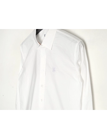 Burberry Check cuffs embroidered logo shirt,Cheap Replica Reps Burberry