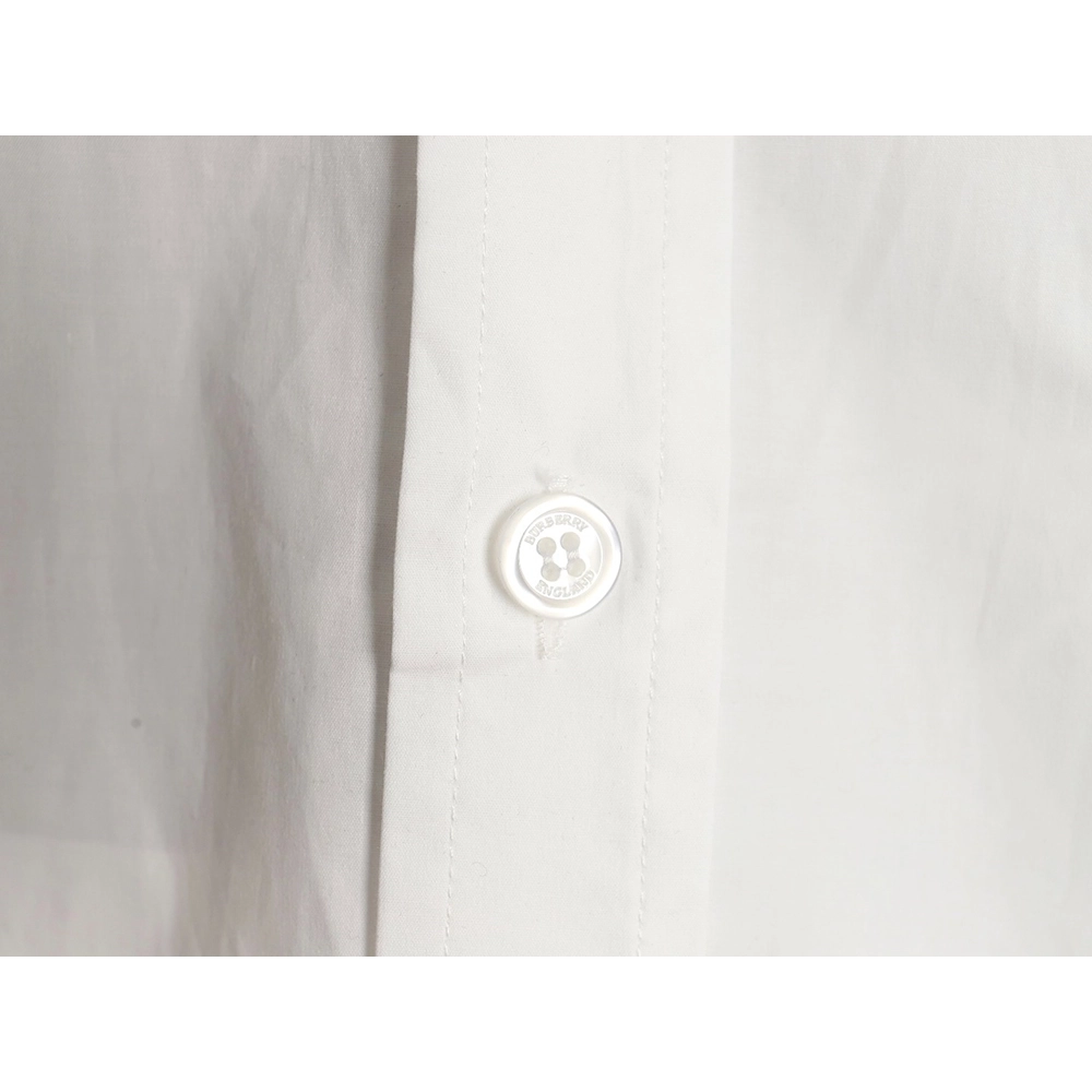 Burberry Check cuffs embroidered logo shirt,Cheap Replica Reps Burberry