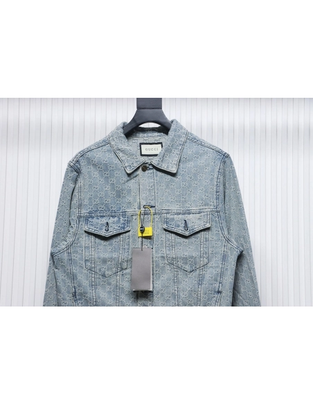 Gucci Double G jacquard denim jacket,Cheap Replica Reps Gucci