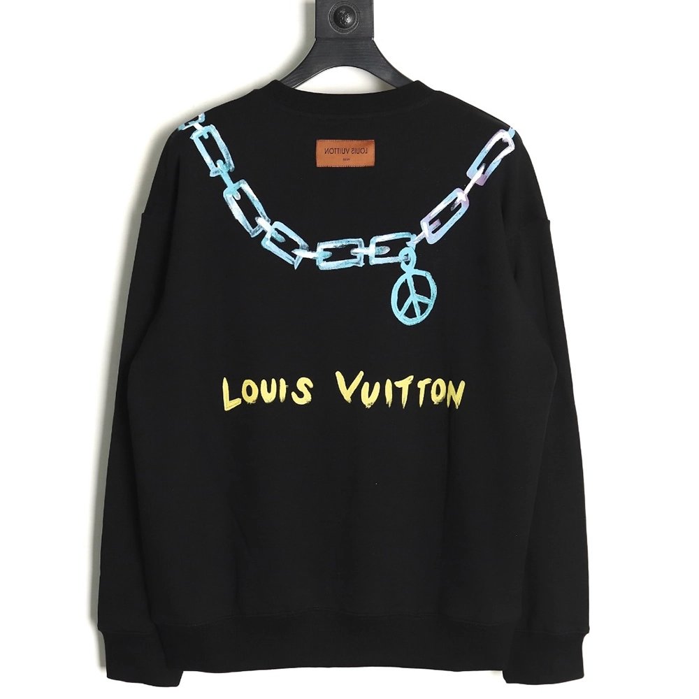 Louis Vuitton Gradient Necklace Pendant Print Sweatshirt TSK1,Cheap Replica Reps Louis Vuitton