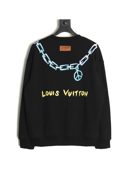 Louis Vuitton Gradient Necklace Pendant Print Sweatshirt TSK1,Cheap Replica Reps Louis Vuitton