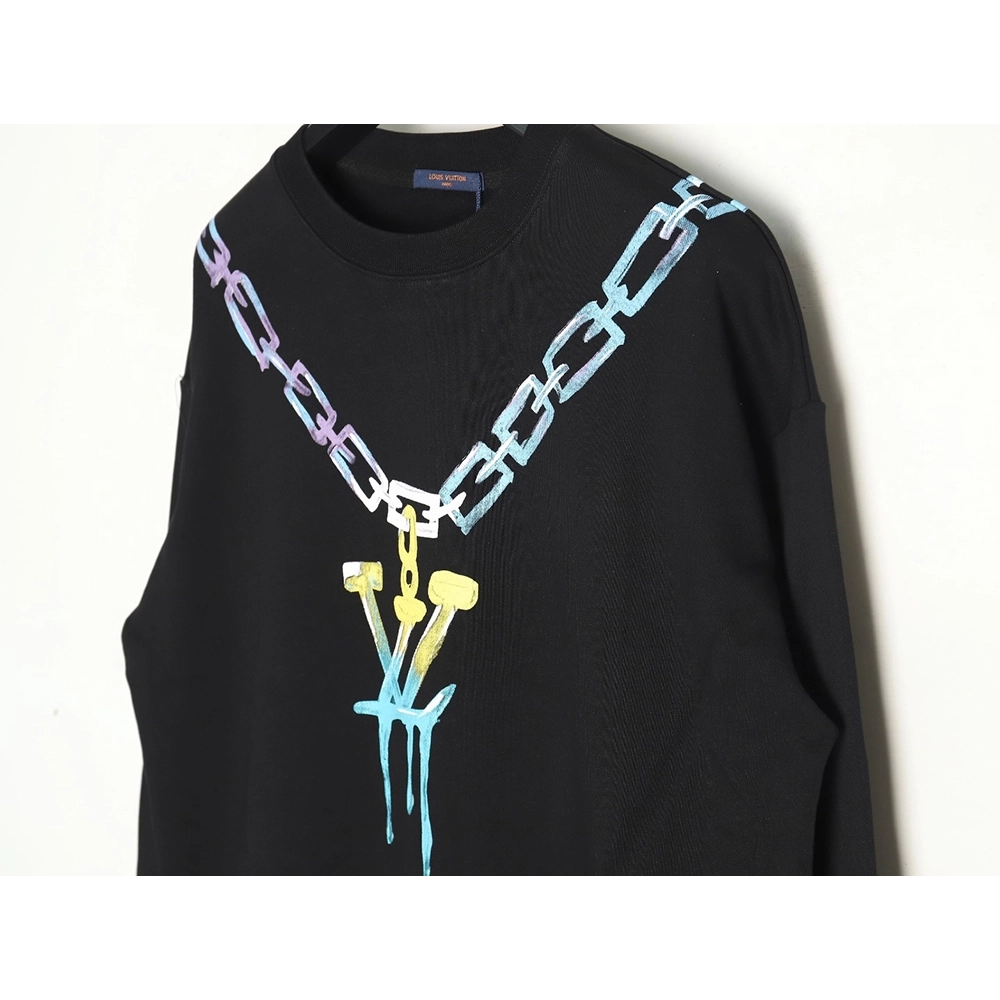 Louis Vuitton Gradient Necklace Pendant Print Sweatshirt TSK1,Cheap Replica Reps Louis Vuitton