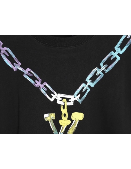 Louis Vuitton Gradient Necklace Pendant Print Sweatshirt TSK1,Cheap Replica Reps Louis Vuitton