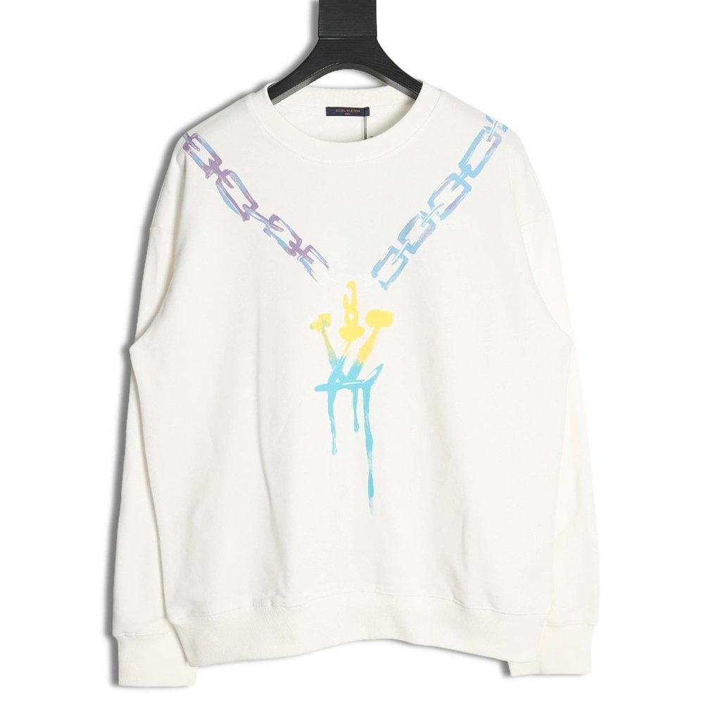 Louis Vuitton Gradient Necklace Pendant Print Sweatshirt,Cheap Replica Reps Louis Vuitton