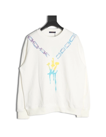 Louis Vuitton Gradient Necklace Pendant Print Sweatshirt,Cheap Replica Reps Louis Vuitton