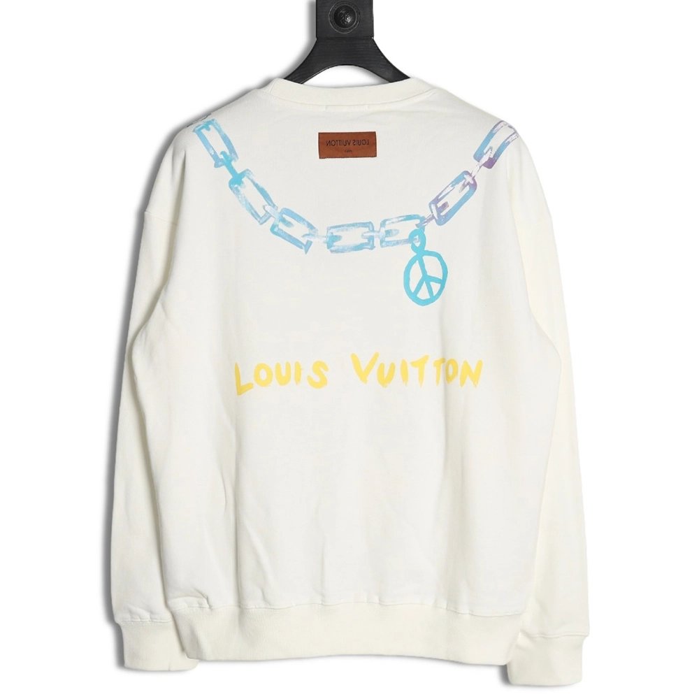 Louis Vuitton Gradient Necklace Pendant Print Sweatshirt,Cheap Replica Reps Louis Vuitton
