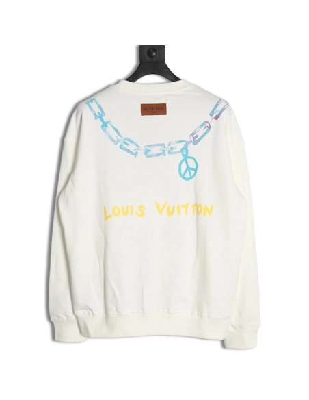 Louis Vuitton Gradient Necklace Pendant Print Sweatshirt,Cheap Replica Reps Louis Vuitton
