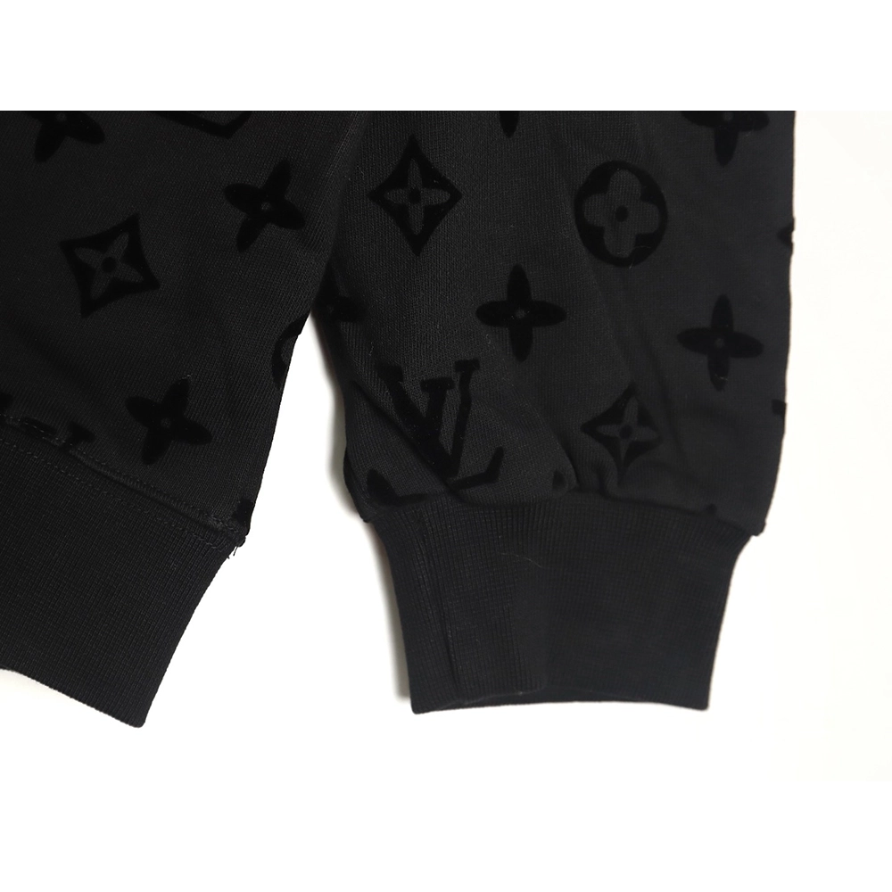 Louis Vuitton all over print monogram flocked round neck sweatshirt TSK2,Cheap Replica Reps Louis Vuitton