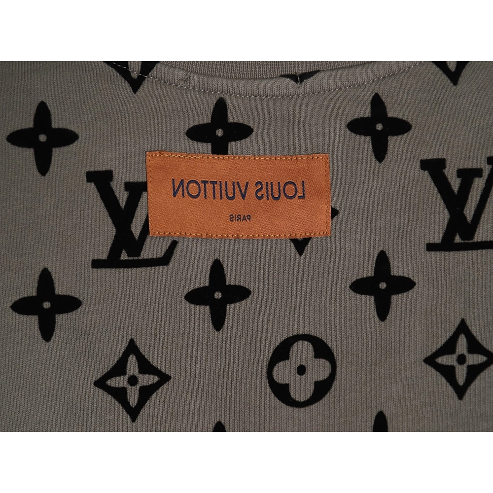 Louis Vuitton all over print monogram flocked round neck sweatshirt TSK1,Cheap Replica Reps Louis Vuitton