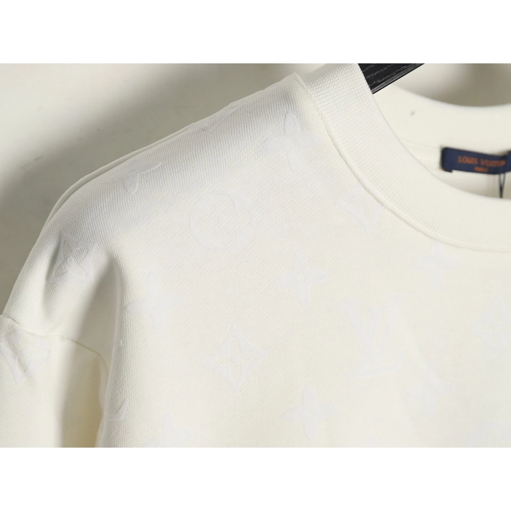 Louis Vuitton all over print monogram flocked round neck sweatshirt,Cheap Replica Reps Louis Vuitton