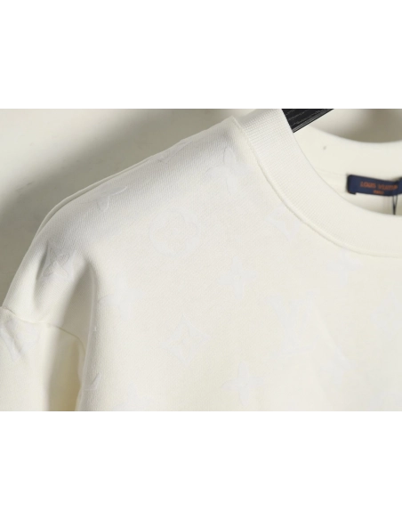 Louis Vuitton all over print monogram flocked round neck sweatshirt,Cheap Replica Reps Louis Vuitton