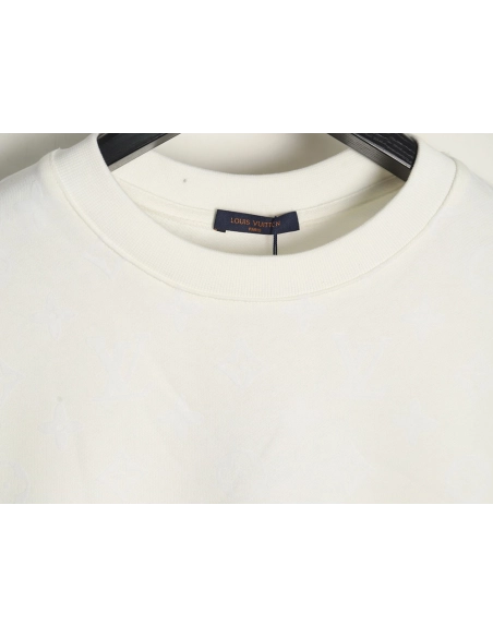 Louis Vuitton all over print monogram flocked round neck sweatshirt,Cheap Replica Reps Louis Vuitton