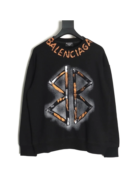 Balenciaga handpainted double B sweatshirt TSK1,Cheap Replica Reps Balenciaga