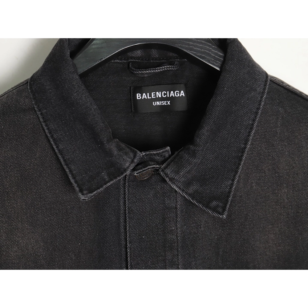 Balenciaga Crown rhinestone denim jacket,Cheap Replica Reps Balenciaga