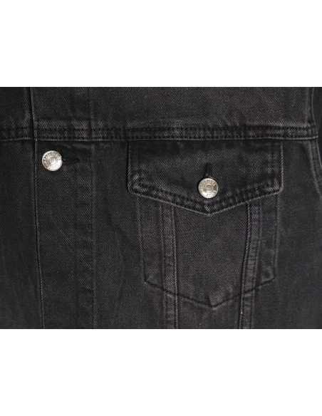 Balenciaga lettering rhinestone denim jacket,Cheap Replica Reps Balenciaga