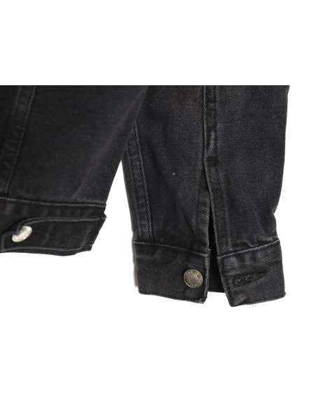 Balenciaga lettering rhinestone denim jacket,Cheap Replica Reps Balenciaga