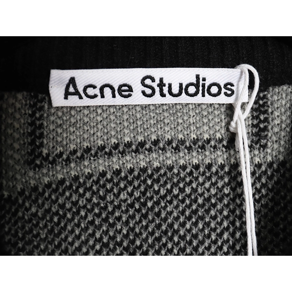 Acne studios square smiley face crew neck sweater TSK1,Cheap Replica Reps Acne Studios