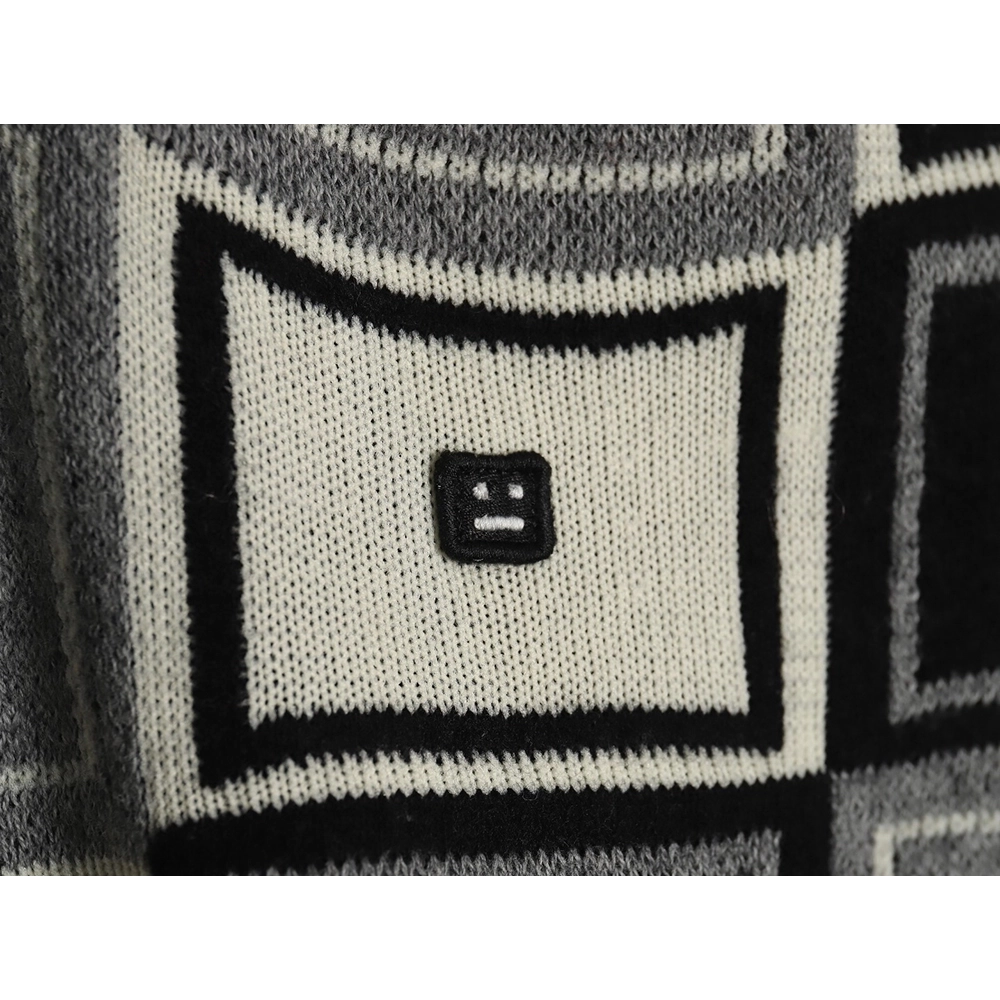 Acne studios square smiley face crew neck sweater TSK1,Cheap Replica Reps Acne Studios