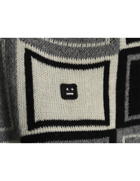 Acne studios square smiley face crew neck sweater TSK1,Cheap Replica Reps Acne Studios