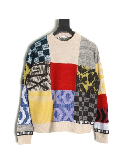 Acne studios panelled crew neck sweater,Cheap Replica Reps Acne Studios