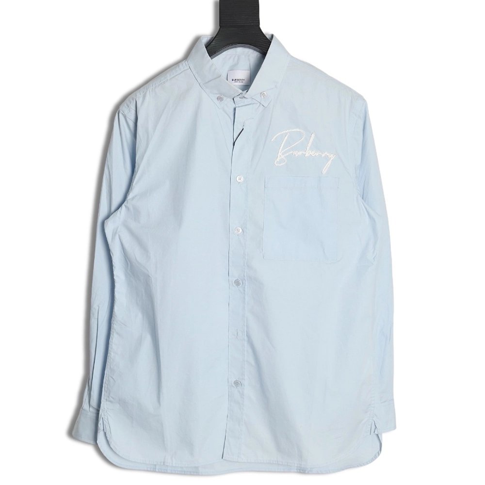 Burberry signature embroidered long sleeve shirt,Cheap Replica Reps Burberry