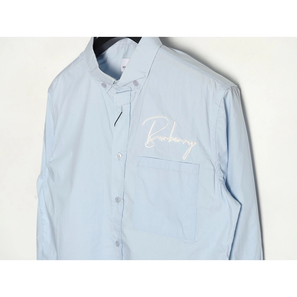 Burberry signature embroidered long sleeve shirt,Cheap Replica Reps Burberry