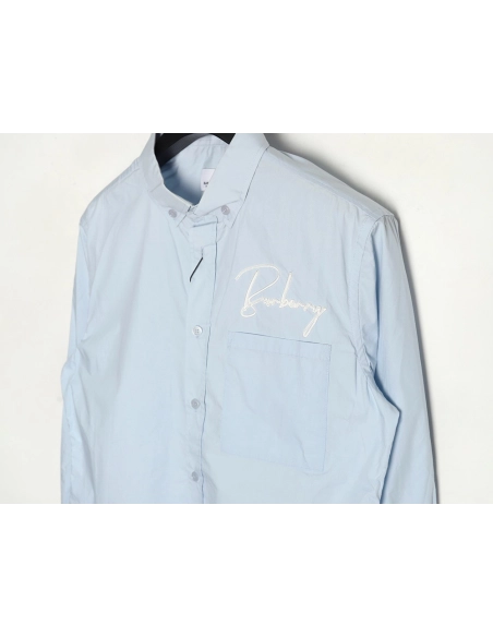 Burberry signature embroidered long sleeve shirt,Cheap Replica Reps Burberry