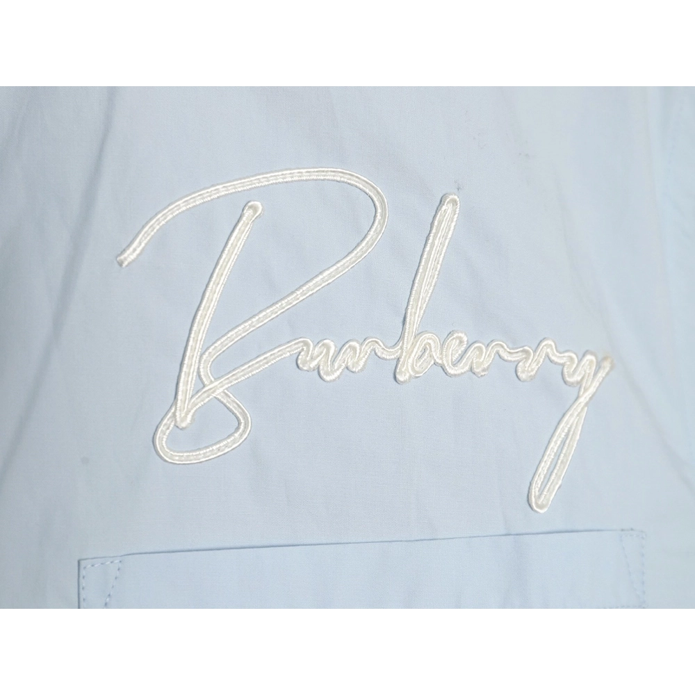 Burberry signature embroidered long sleeve shirt,Cheap Replica Reps Burberry