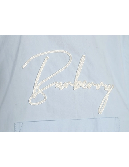 Burberry signature embroidered long sleeve shirt,Cheap Replica Reps Burberry
