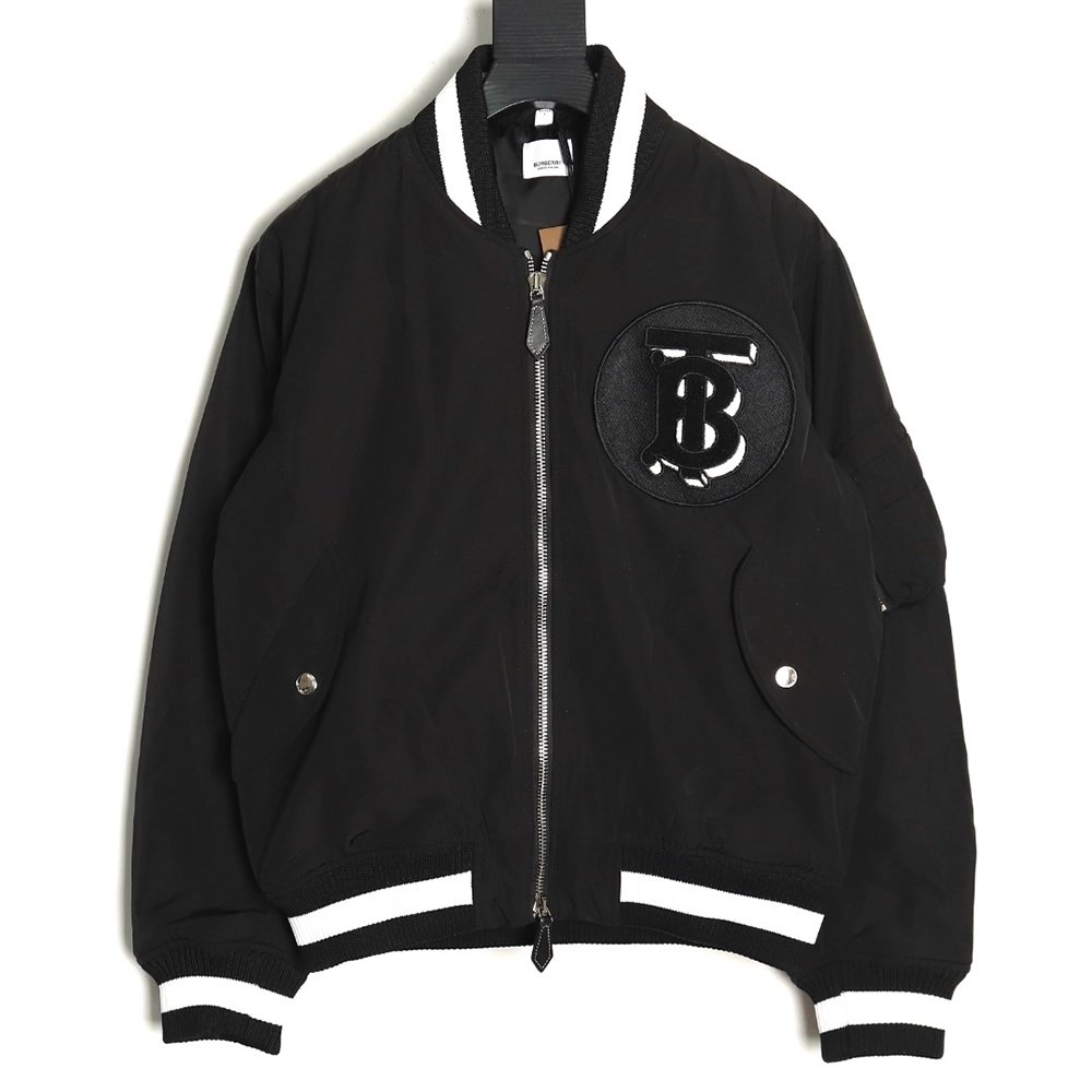 Burberry BT logo thin cotton bomber jacket,Cheap Replica Reps Burberry