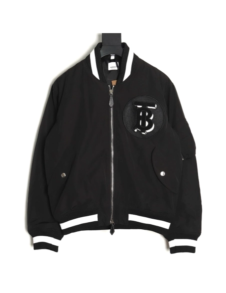 Burberry BT logo thin cotton bomber jacket,Cheap Replica Reps Burberry